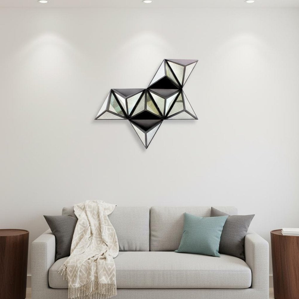 42" X 24" X 6" Black Diamante Wooden - Wall Decor