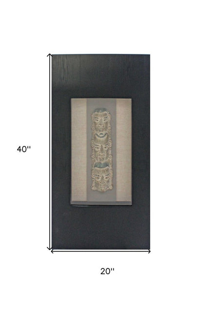 40" X 20" Black Wood Face Framed Art