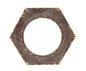 24" Bronze Hexagon Distressed Wood Framed Accent Mirror
