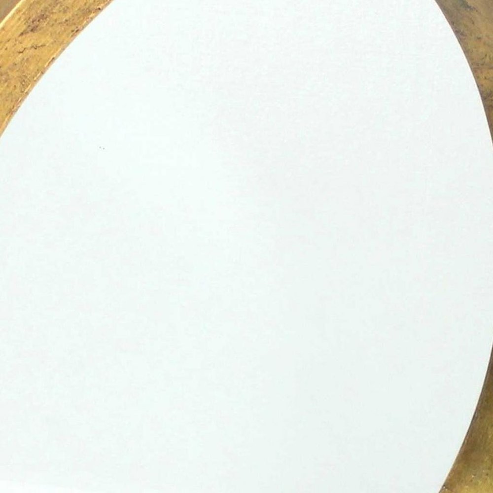 36" Gold Round Solid Wood Framed Accent Mirror