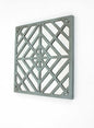 24" X 24" Blue Geometric Mirror Square Hanging Wall Decor