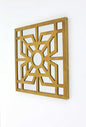 24" X 24" Blue Geometric Mirror Square Hanging Wall Decor