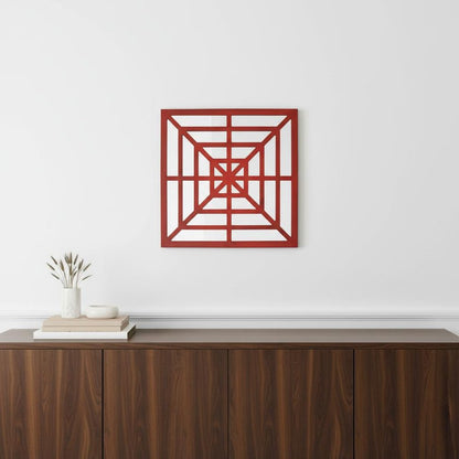 24" X 24" Blue Geometric Mirror Square Hanging Wall Decor