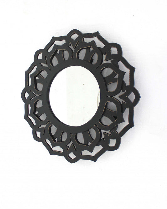 Black Round Accent Mirror