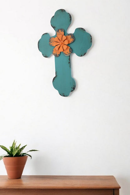 24" X 16" White Wood Cross