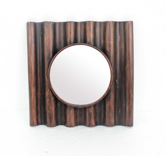 24" Bronze Square Metal Framed Accent Mirror