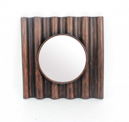 24" Bronze Square Metal Framed Accent Mirror