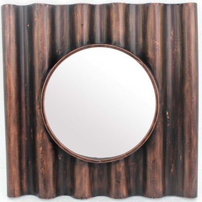 24" Bronze Square Metal Framed Accent Mirror