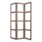 84" Brown Folding Three Panel Screen Room Divider