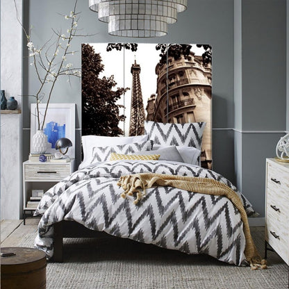 48" X 72" Multi Color Wood Canvas Paris  Screen