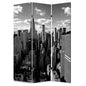 72" Gray Canvas Folding Three Panel Screen Room Divider