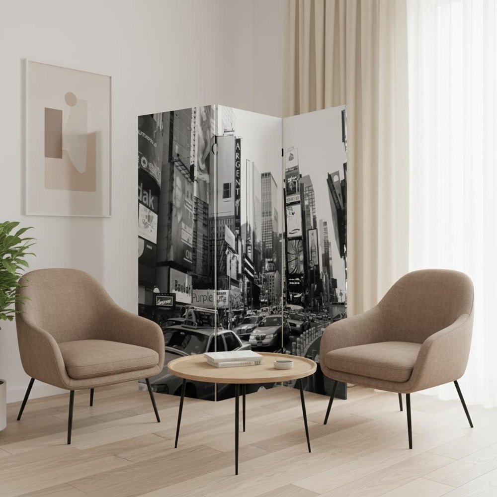 48 X 72 Multi Color Wood Canvas New York City  Screen
