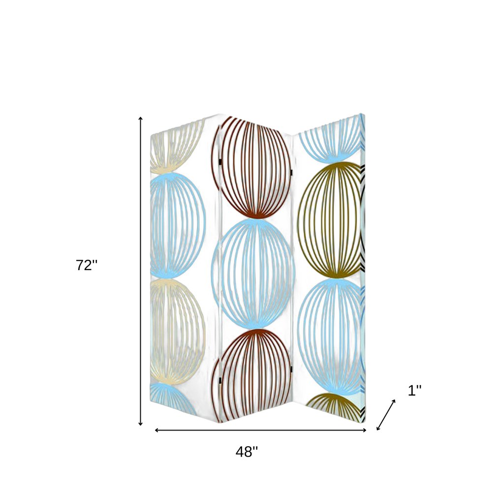 48 X 72 Multi Color Wood Canvas Sphere  Screen