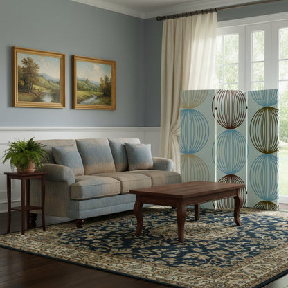 48 X 72 Multi Color Wood Canvas Sphere  Screen