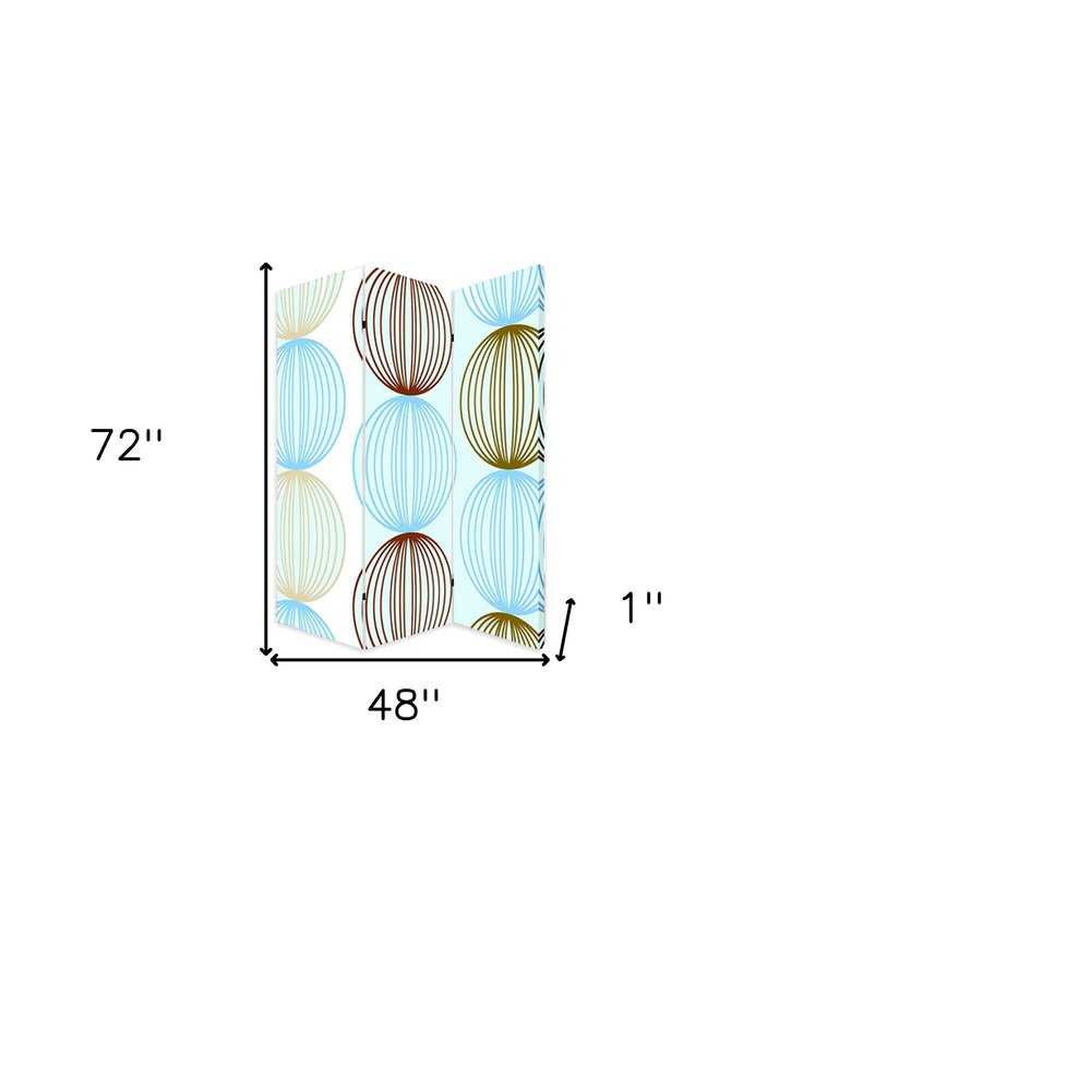48 X 72 Multi Color Wood Canvas Sphere  Screen