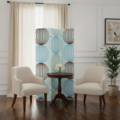 48 X 72 Multi Color Wood Canvas Sphere  Screen