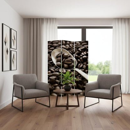 48" X 72" Multi Color Wood Canvas Coffee Time  Screen