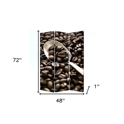 48" X 72" Multi Color Wood Canvas Coffee Time  Screen