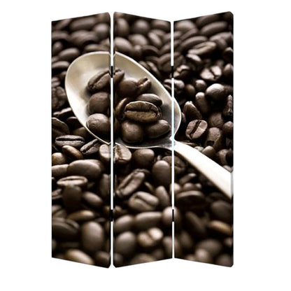 48" X 72" Multi Color Wood Canvas Coffee Time  Screen
