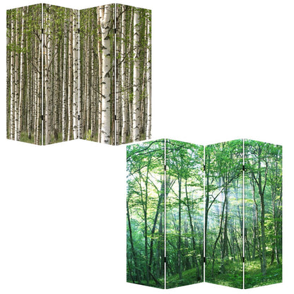 84" Green Canvas Folding Four Panel Screen Room Divider