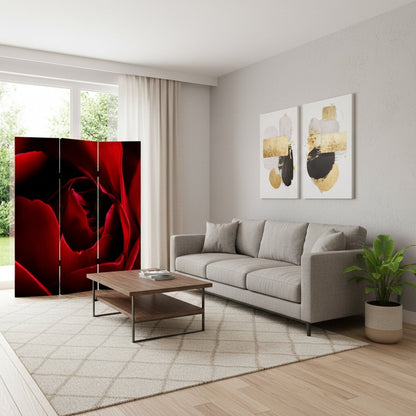 48 X 72 Multi Color Wood Canvas Rose  Screen
