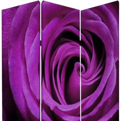 72" Pink Canvas Folding Three Panel Screen Room Divider