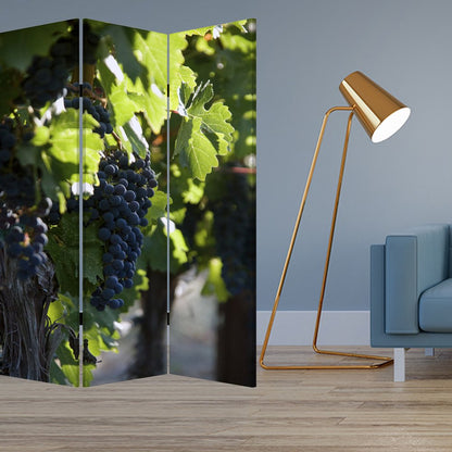 72" Green Canvas Folding Three Panel Screen Room Divider