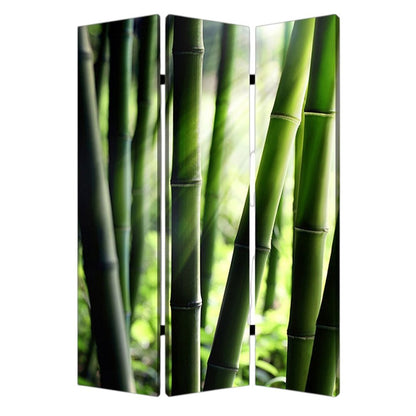 48" X 72" Multi Color Wood Canvas Bamboo  Screen