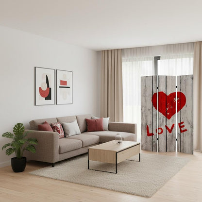 72" Brown Canvas Folding Three Panel Screen Room Divider