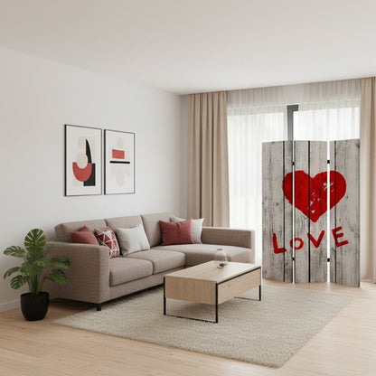 48" X 72" Multi Color Wood Canvas Valentine  Screen