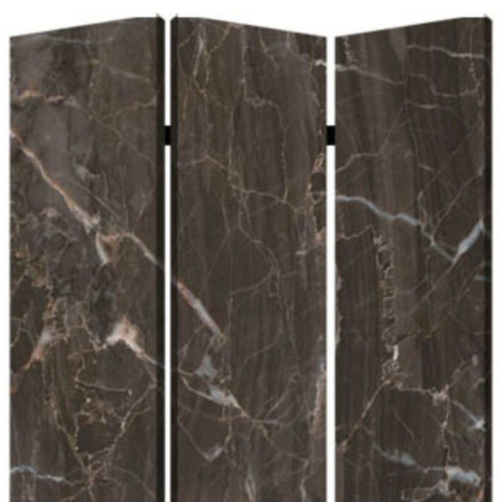 48" X 72" Multi Color Wood Canvas Black Marble  Screen