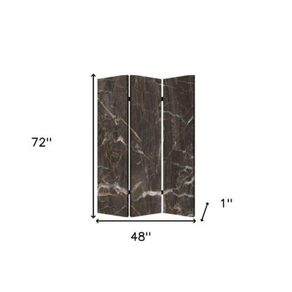 48" X 72" Multi Color Wood Canvas Black Marble  Screen