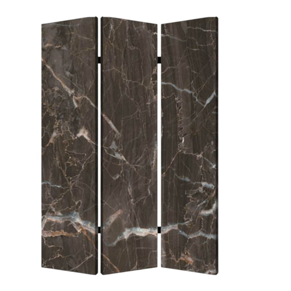 48" X 72" Multi Color Wood Canvas Black Marble  Screen