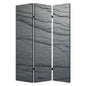 72" Gray Canvas Folding Three Panel Screen Room Divider