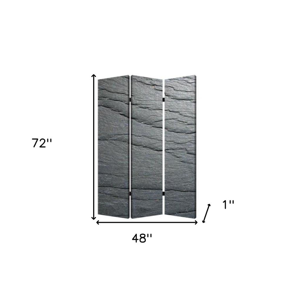 48" X 72" Multi Color Wood Canvas Black Slate  Screen
