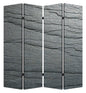 84" Gray Canvas Folding Four Panel Screen Room Divider