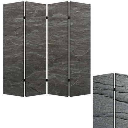 84" Gray Canvas Folding Four Panel Screen Room Divider