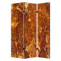 72" Brown Canvas Folding Three Panel Screen Room Divider