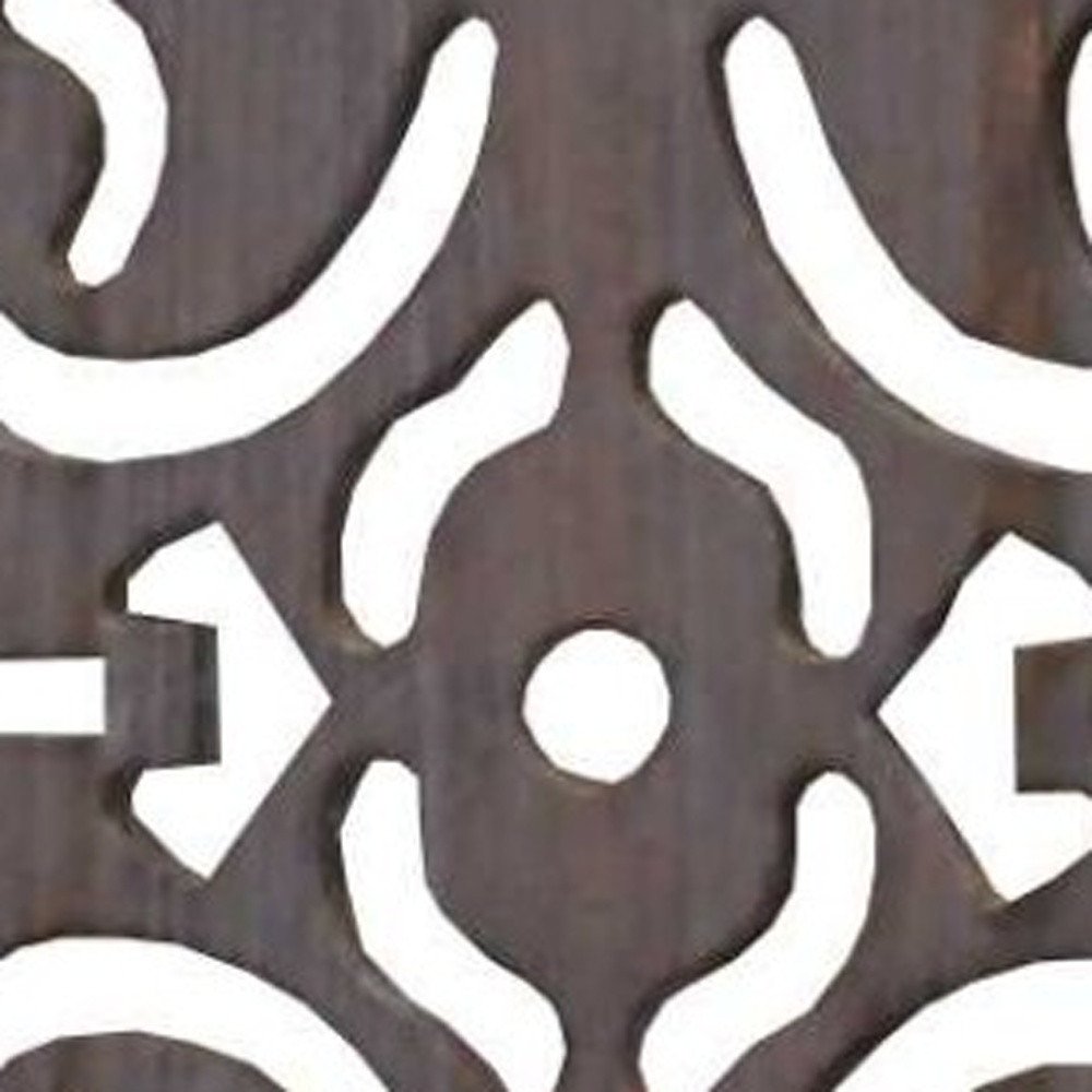 67" Brown Wood Folding Three Panel Screen Room Divider