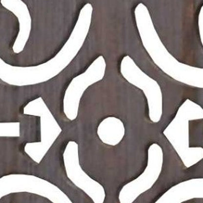 67" Brown Wood Folding Three Panel Screen Room Divider