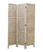 67" Beige Solid Wood Panel Screen Room Divider