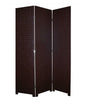 71" Brown Faux Leather Folding Three Panel Screen Room Divider