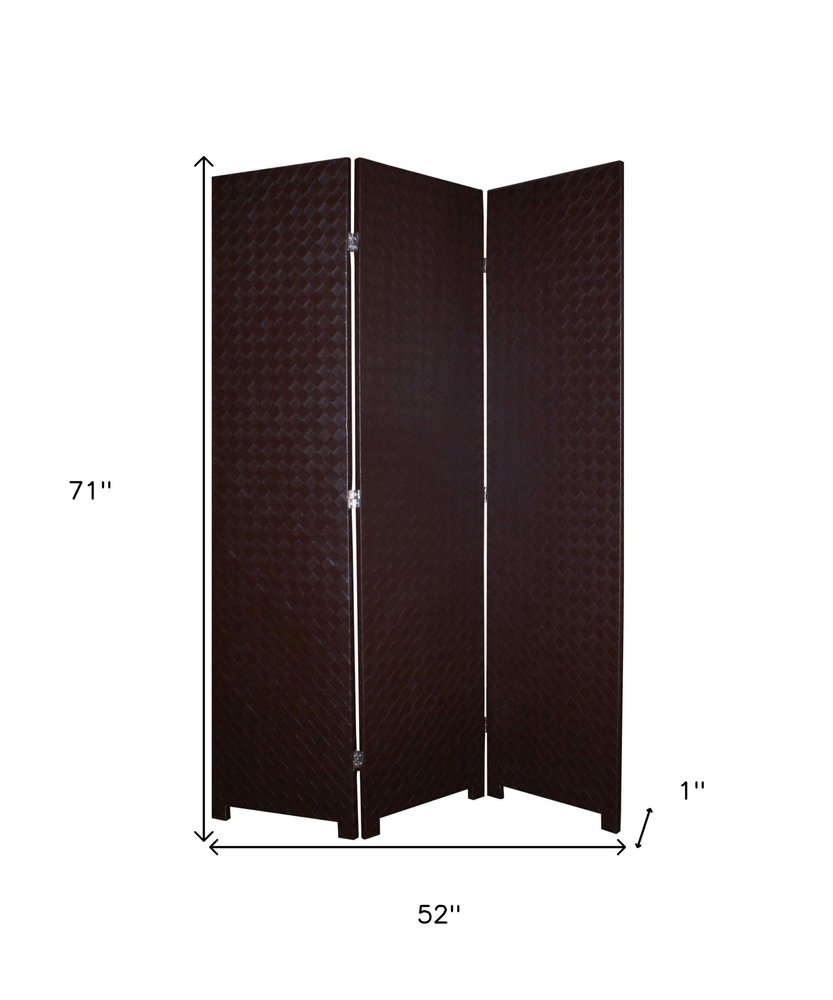 52 X 71 Brown Criss Cross Faux Leather  Screen