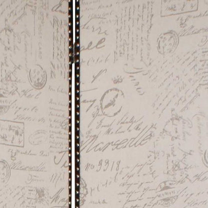 84" Beige Fabric Folding Four Panel Screen Room Divider