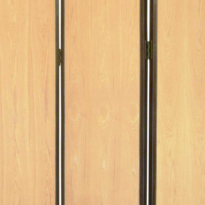 71" Natural Wood Folding Three Panel Screen Room Divider