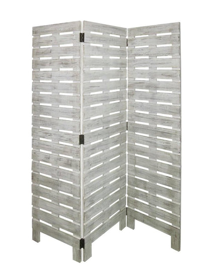 72" White Solid Wood Panel Screen Room Divider