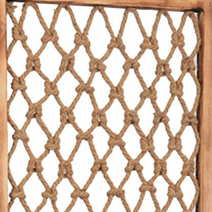 69" Natural Solid Wood Panel Screen Room Divider
