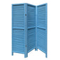 67" Black Wood Folding Three Panel Screen Room Divider