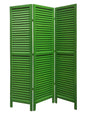 67" Black Wood Folding Three Panel Screen Room Divider