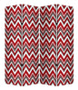 84" X 84" Red And Gray Wood Canvas Screen